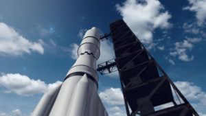 Close up of a space rocket shuttle