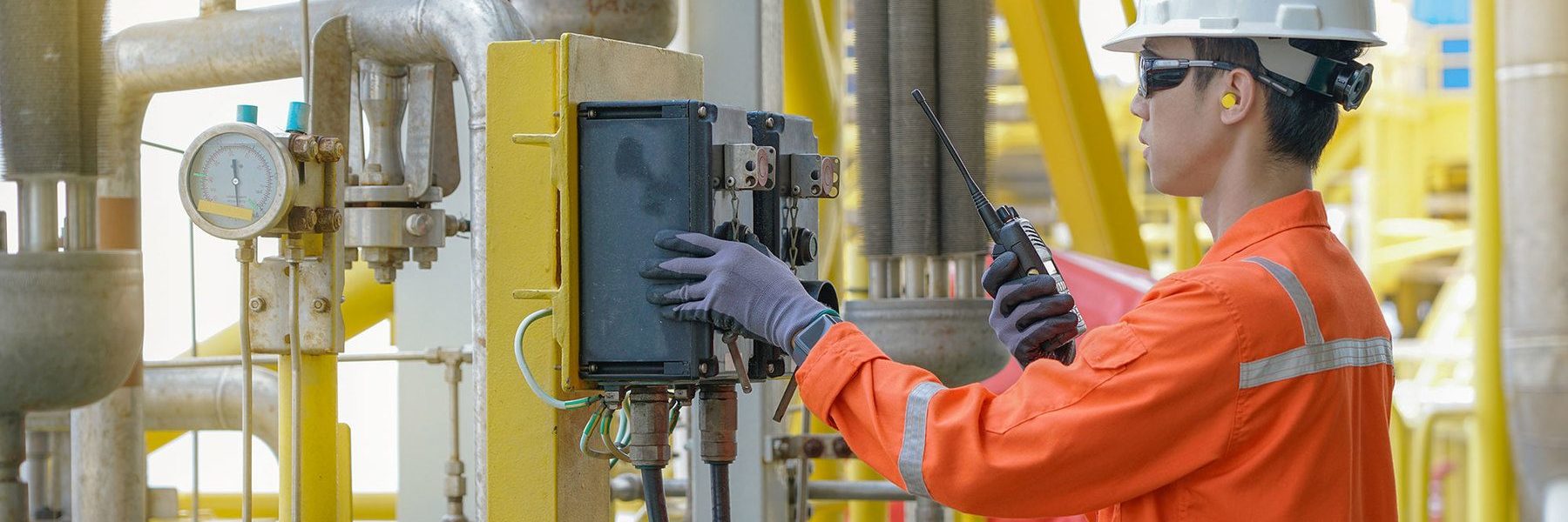 Engineer using Oil Pump
