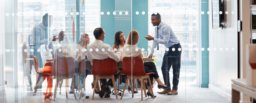 Workforce transformation - A team discussing employee engagement