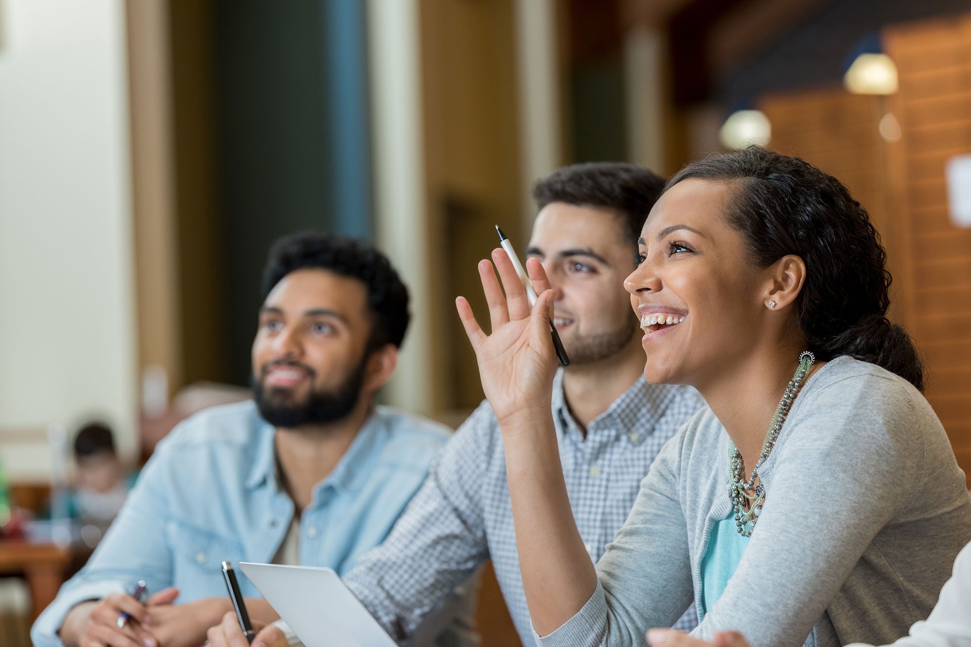 Raising hand during class