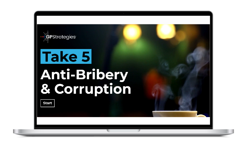 Compliance & ESG Take 5 Anti-Bribery & Corruption course screen shot