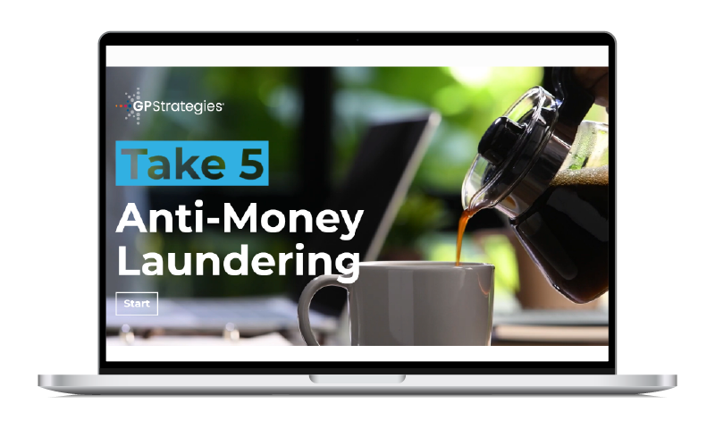 Compliance & ESG Take 5 Anti-Money Laundering course screen shot