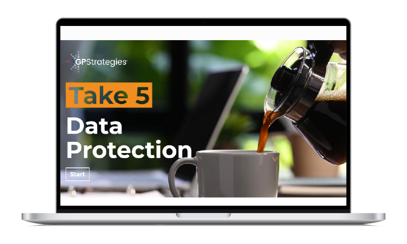 Compliance & ESG Take 5 Data Protection course screen shot