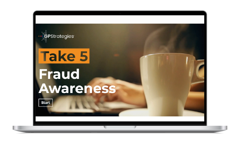 Compliance & ESG Take 5 Fraud Awareness course screen shot