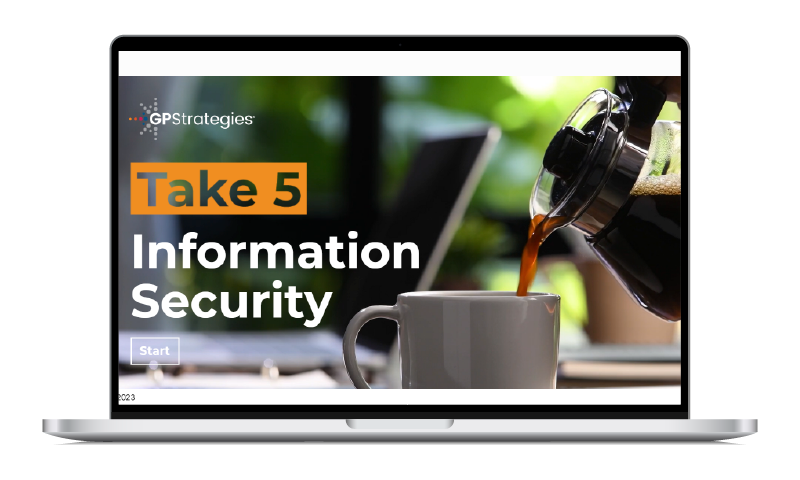 Compliance & ESG Take 5 Information Security course screen shot