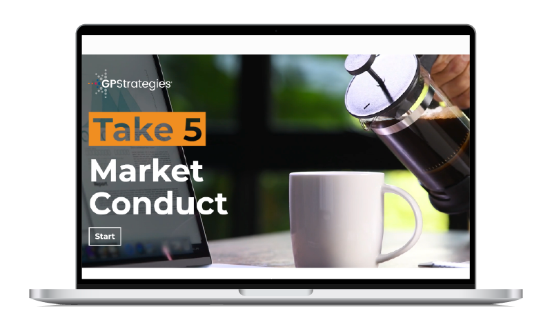 Compliance & ESG Take 5 Market Conduct course screen shot