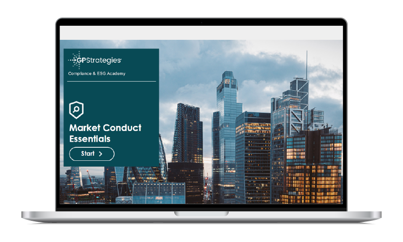Compliance & ESG Market Conduct Essentials course screen shot