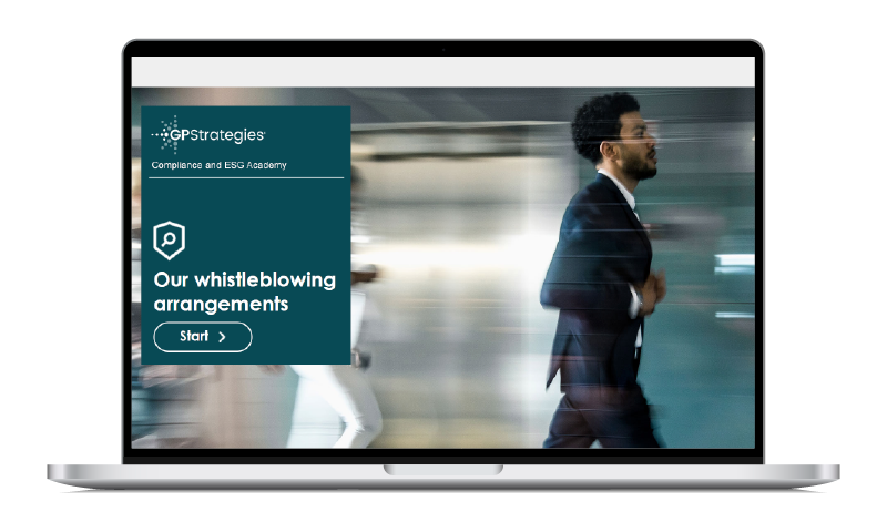 Compliance & ESG Whistleblowing course screen shot