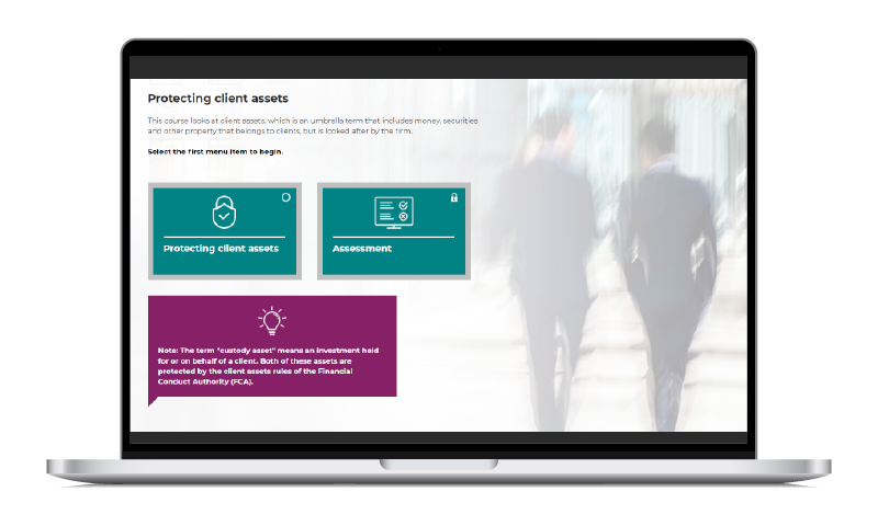 Compliance & ESG Protecting Client Assets course screen shot