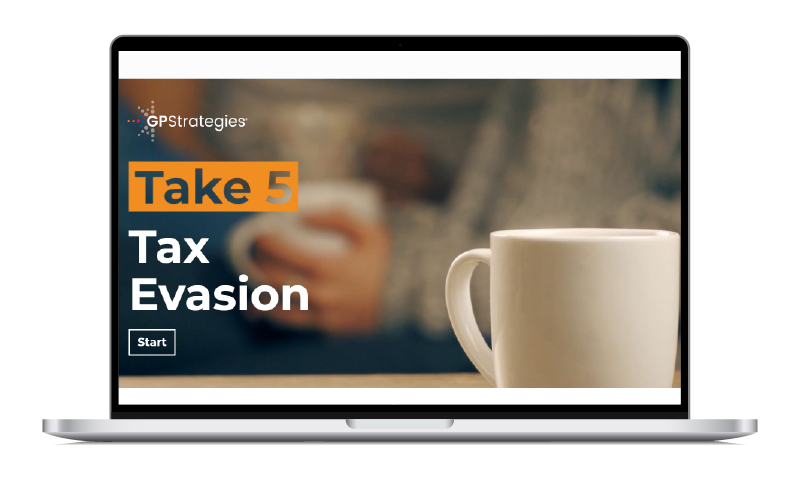 Compliance & ESG Take 5 Tax Evasion course screen shot